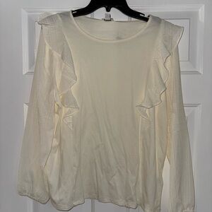 J. Crew Off-White Crew Neck Tee